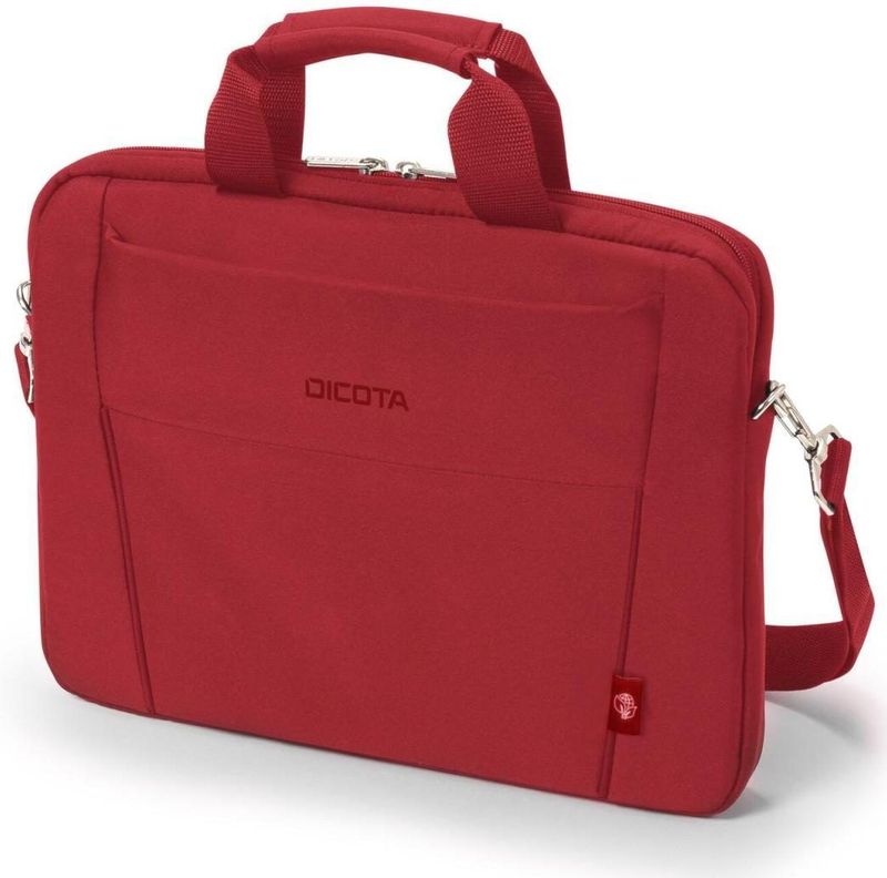 Dicota - Eco Slim Case Base - Laptoptas - Rood - Gerecycled PET