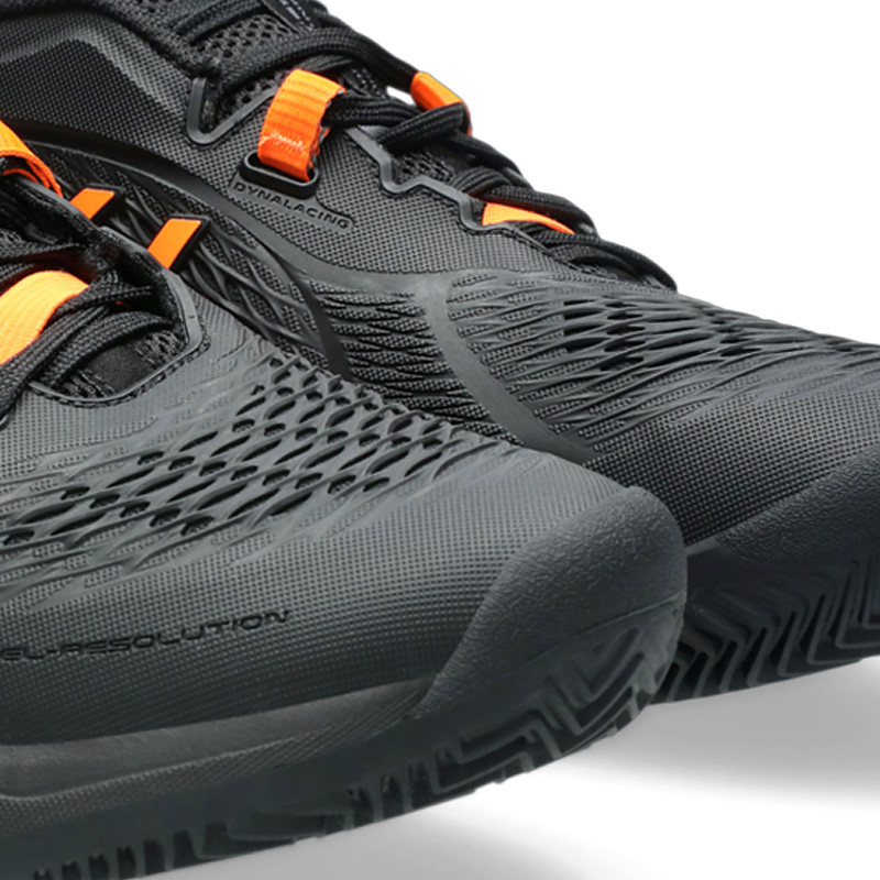 Asics Gel Resolution X CLay noir et orange - Chaussures très résistante pour terre battue