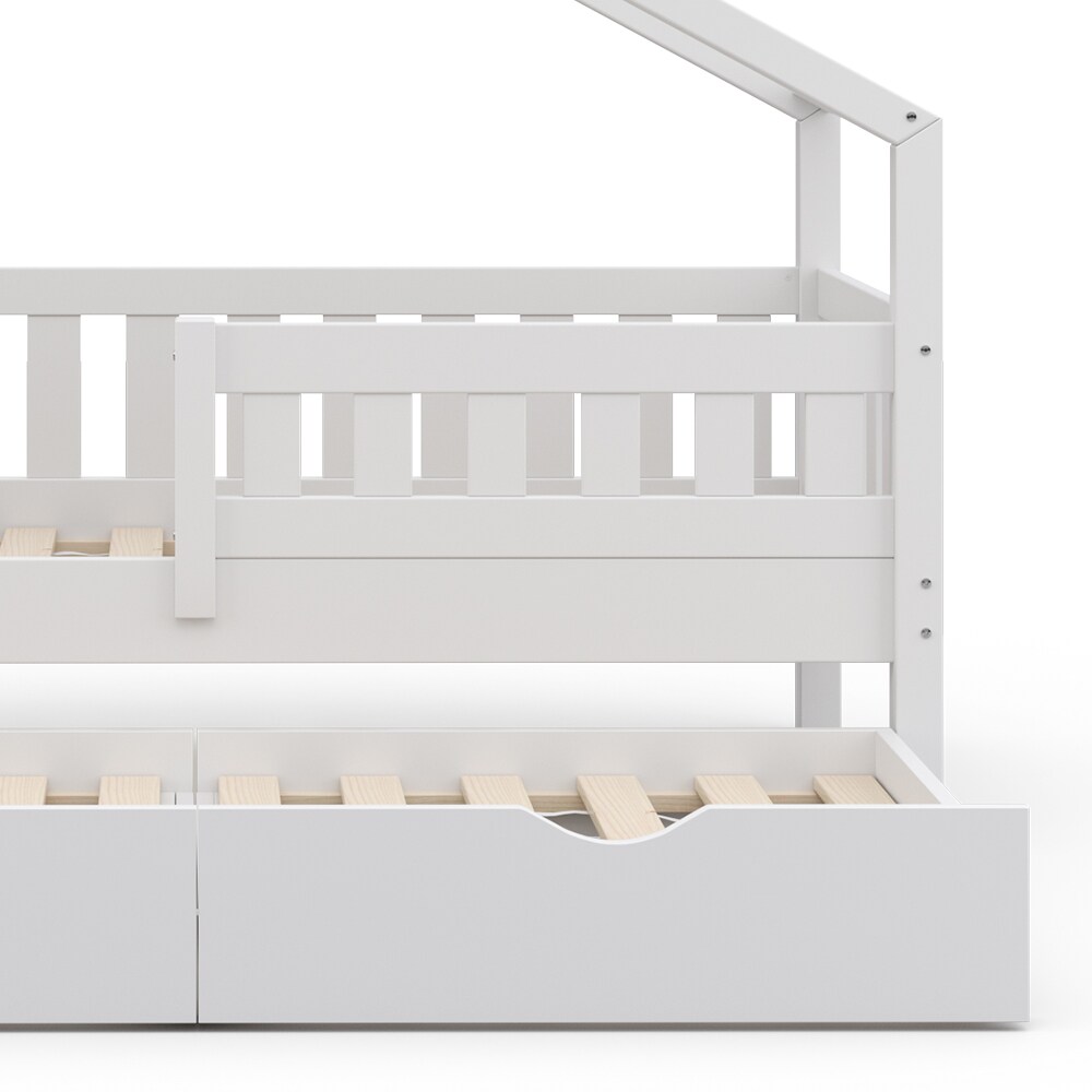 VitaliSpa Design Kinderbett 160x80 Babybett Hausbett Gästebett Lattenrost weiß