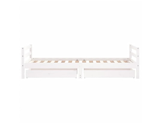 VIDAXL - Lit enfant Cadre de lit d'enfants tiroirs blanc 90x190 cm bois pin mass...