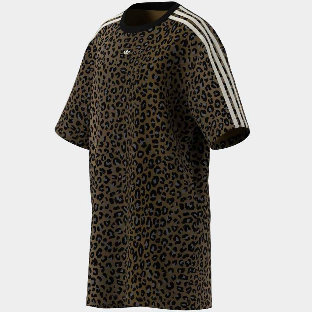 adidas Originals Shirtkleid »TEE DRESS« 1 Stk. tlg. Leoprint Shirtkleid, Dreiviertelarm, weite Passform