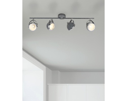 Plafondlamp, 4-lichts, B 83 cm, grijs