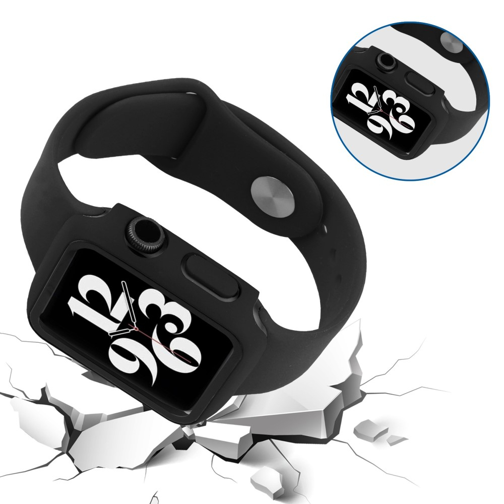 Apple Watch (41 mm) Hardcase Bumper   Display Schutzglas - Schwarz