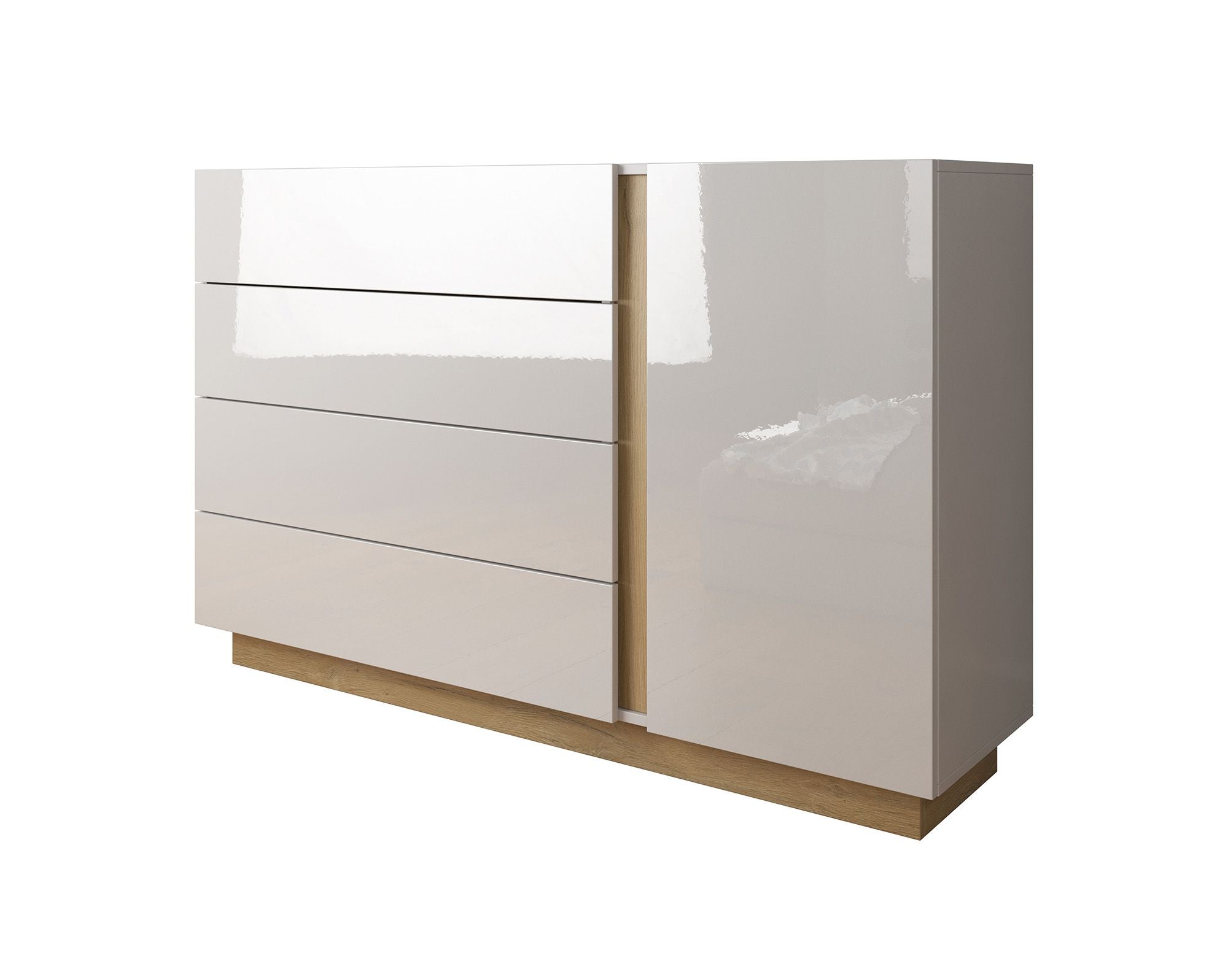 Ashley - Dressoir - Wit/eiken - 138x40x91 cm