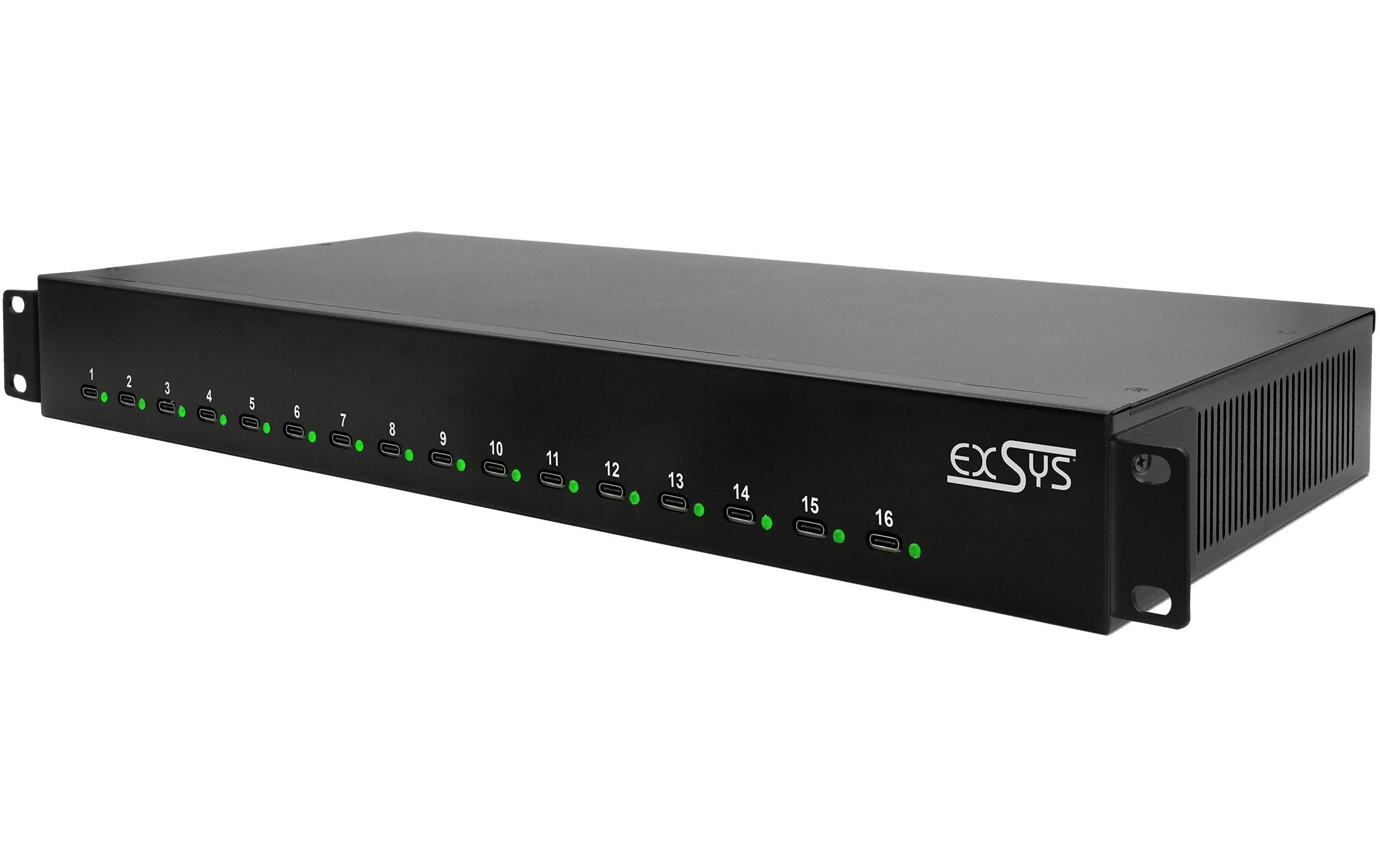 Ladestation EX-11017 Schwarz<br>High Power Ladestation mit 16 USB-C Anschlüssen