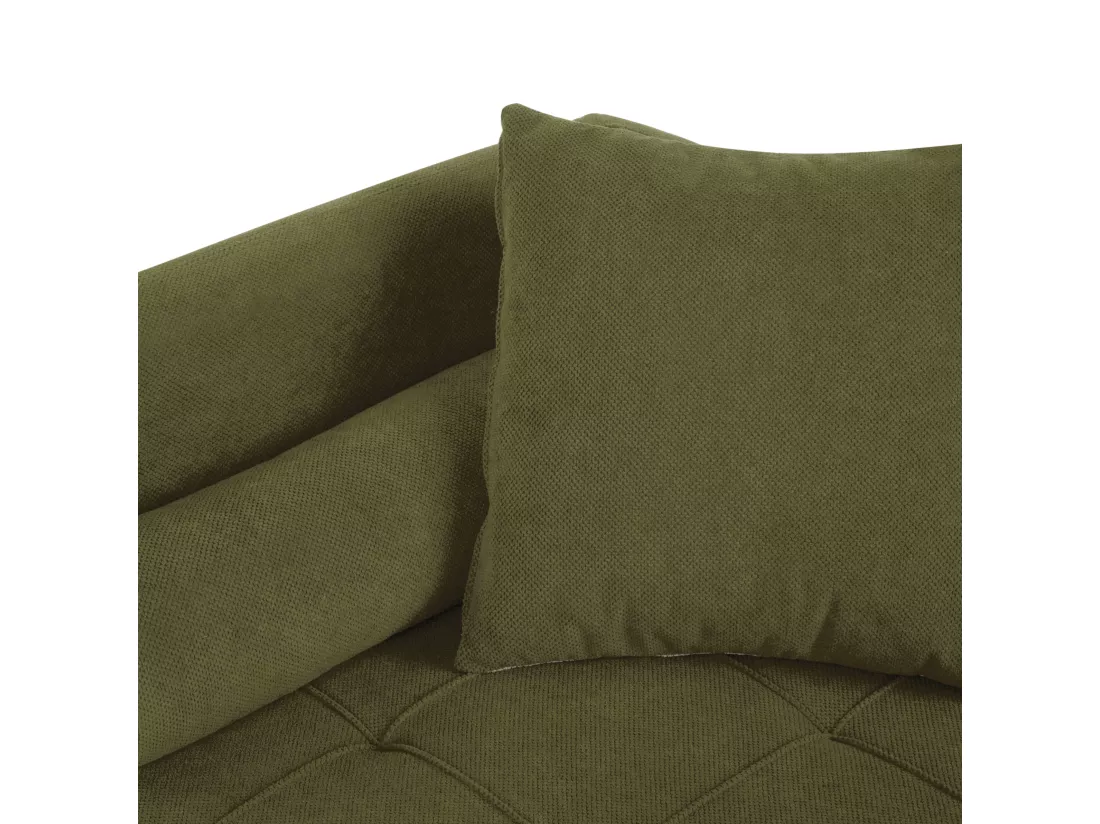 Chaise longue côté droite en tissu vert GONESSE