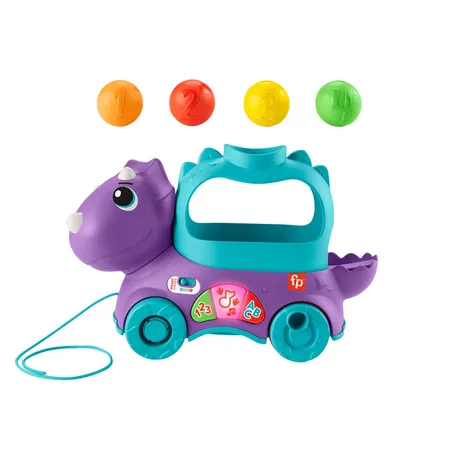 Fisher-Price Bällespaß Nachzieh-Dino, Dinosaurier Motorik-Spielzeug