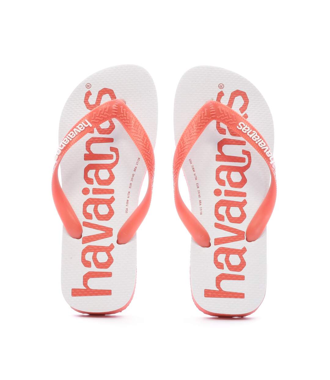 Tongs Blanc/Rouge Mixte Havaianas Logomania 2