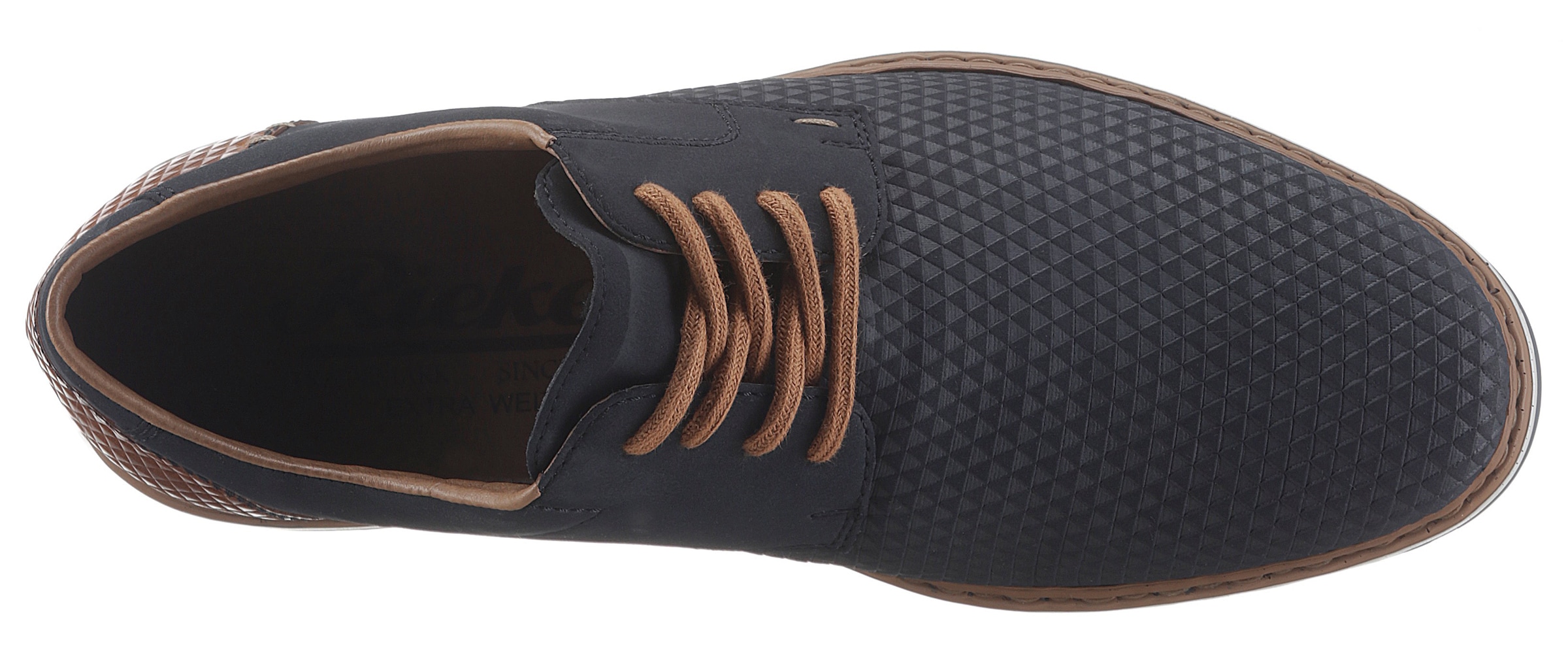 Rieker Schnürschuh  mit modischer Perforation, Freizeitschuh, Halbschuh, Schnürschuh