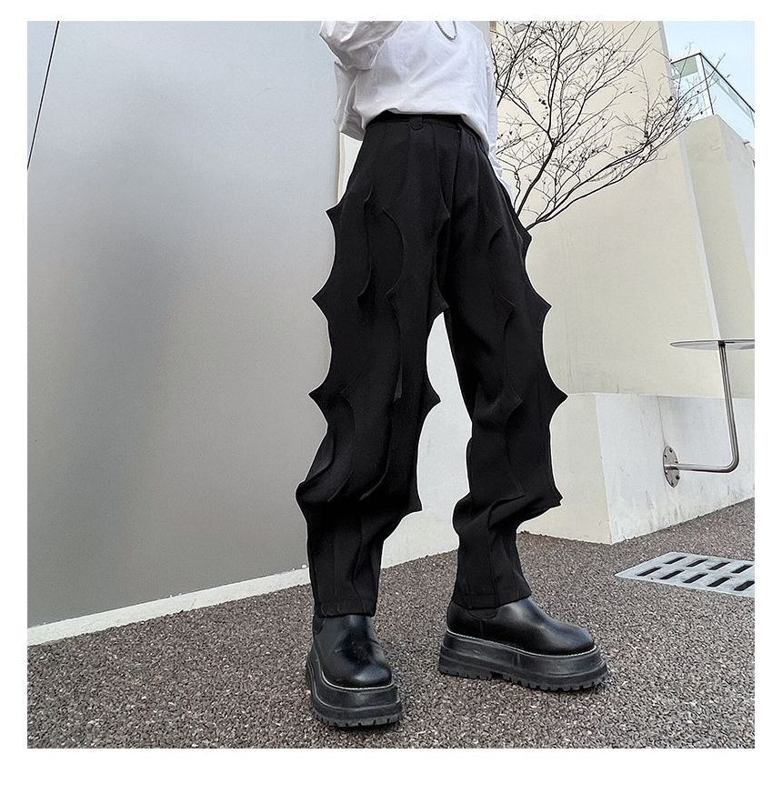 Omozando - Hoge taille effen rechte broek