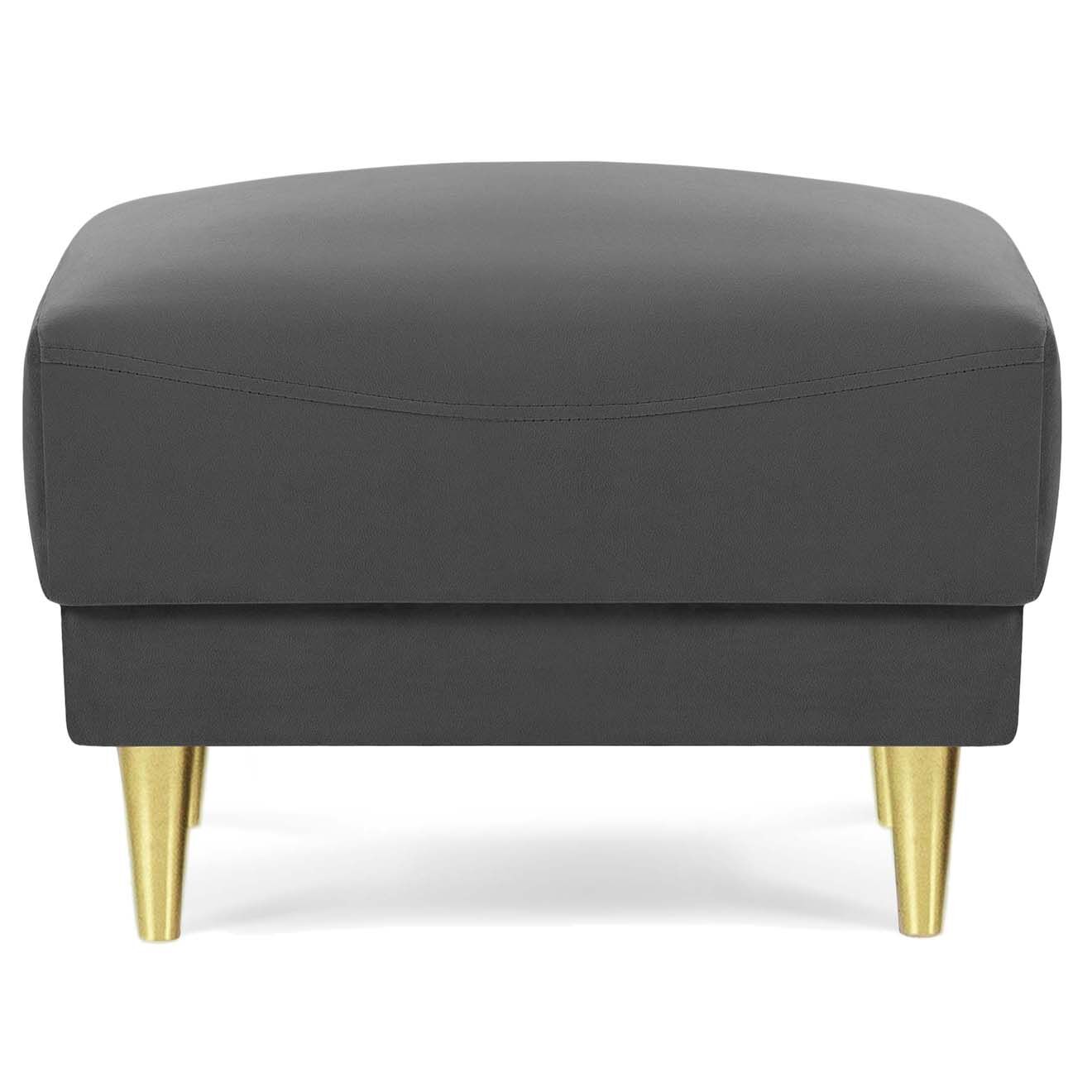 Mazzini Sofas Pouf Pansy en Velours gris clair - 60x45x45 cm