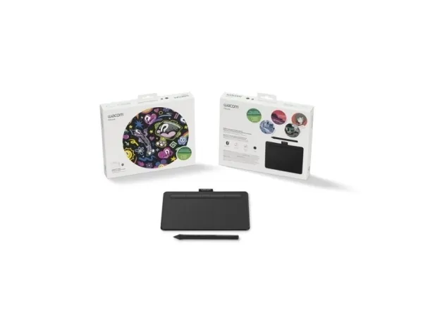 Wacom Intuos Small - Digitizer - 15.2 x 9.5 cm - elektromagnetisk - 4 knapper - trådløs, kablet - USB, Bluetooth - sort