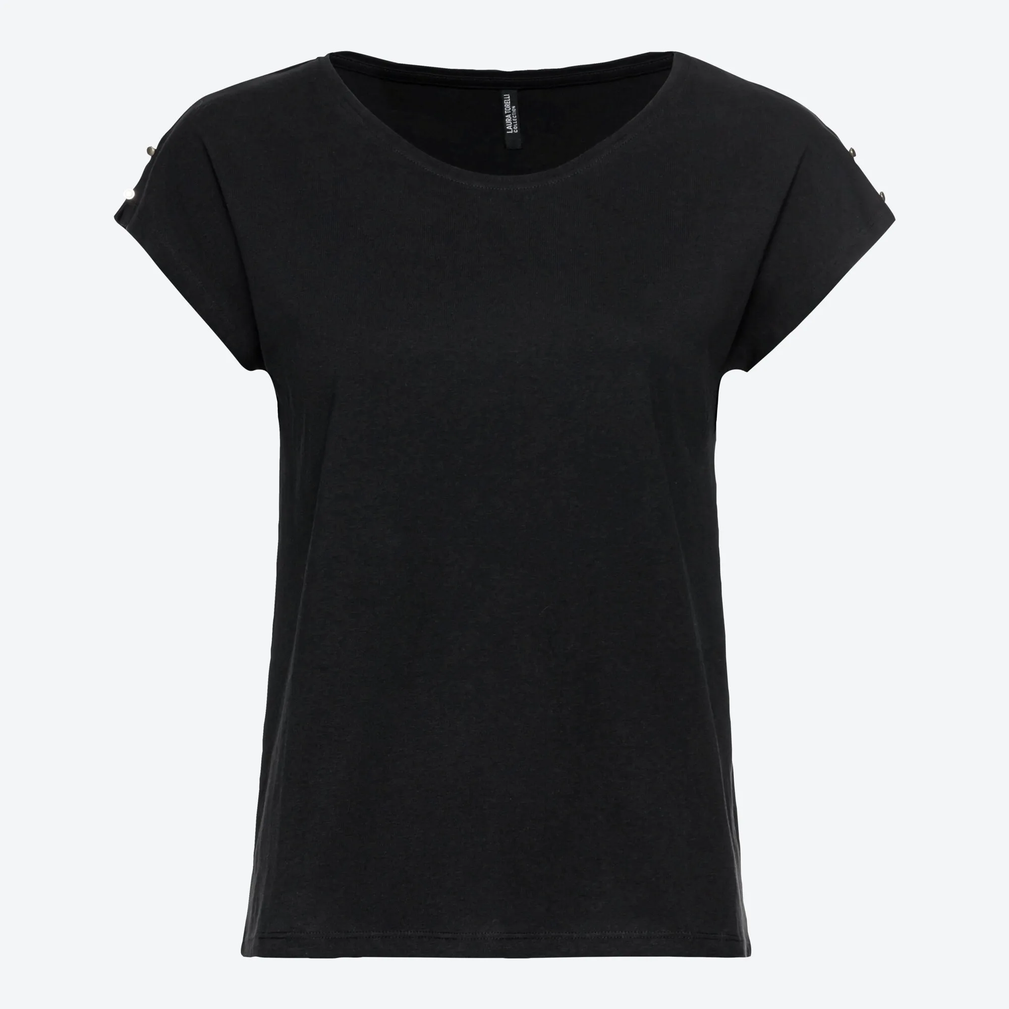 Damen-T-Shirt mit Zierknöpfen
