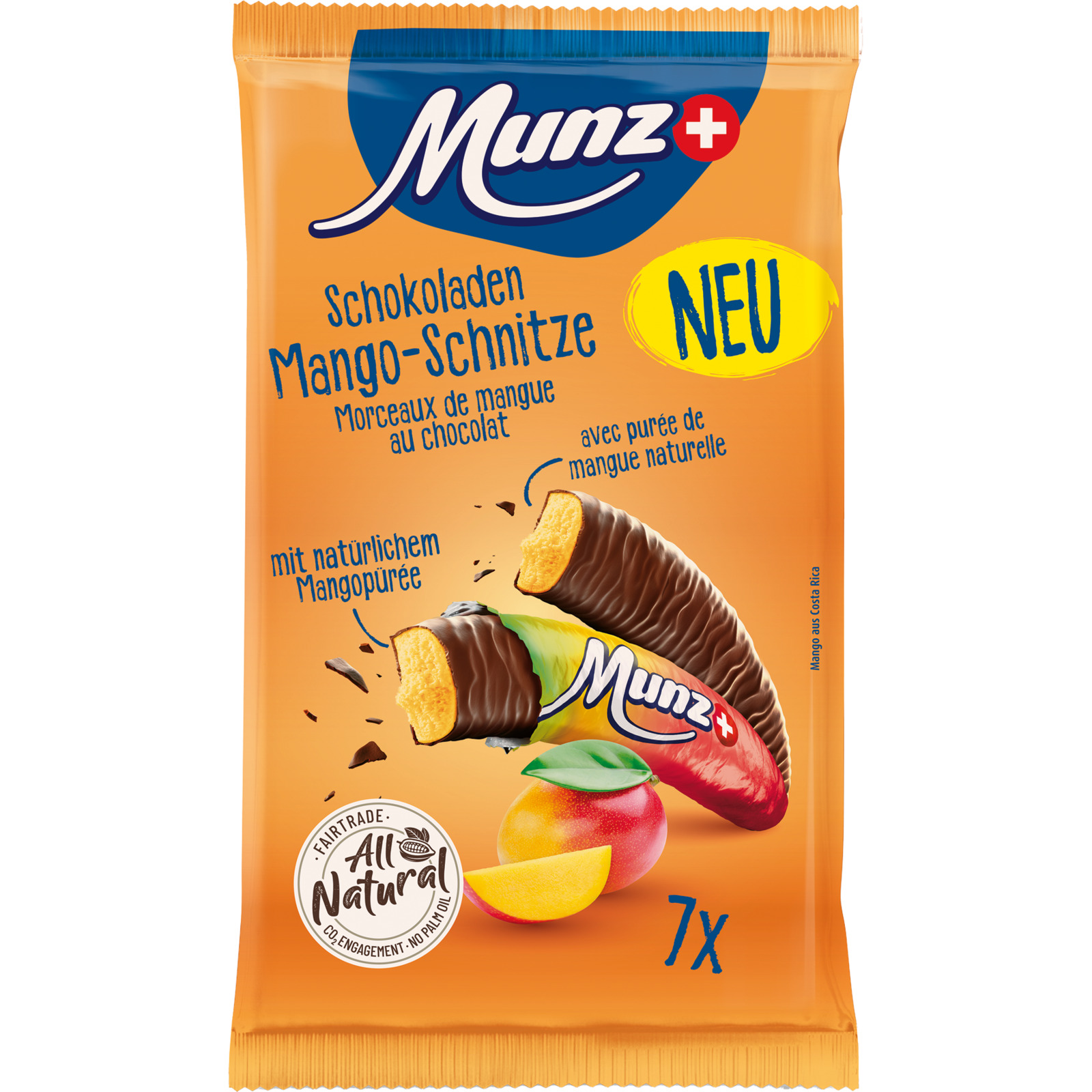 Munz Schokoladen Mango Schnitze 7 x 19 g