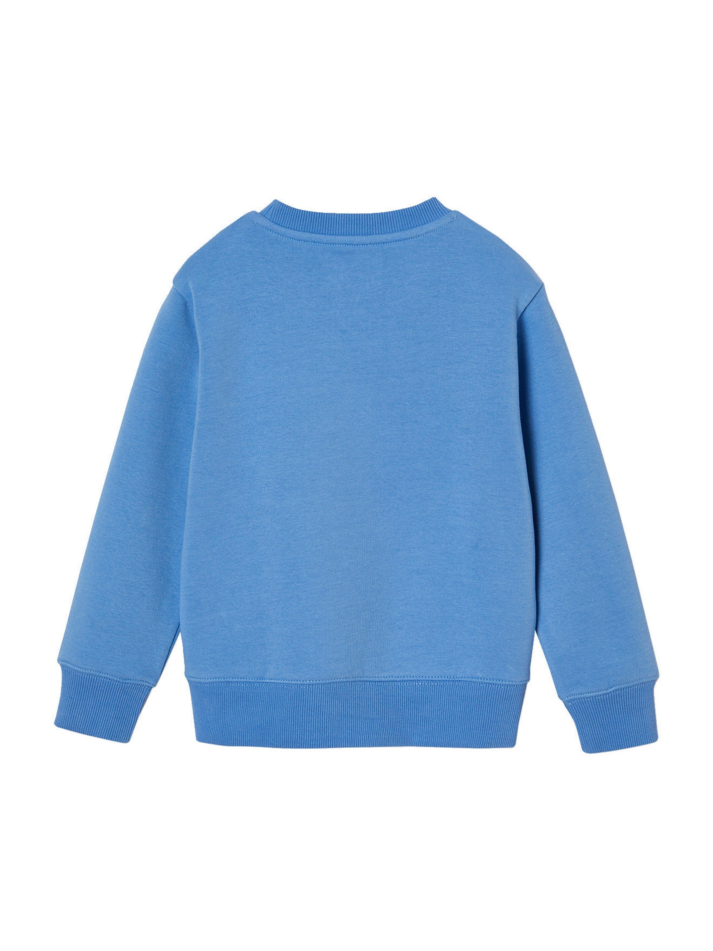 Vertbaudet Jungen Sweatshirt BASIC mit Print und Recycling-Polyester blau