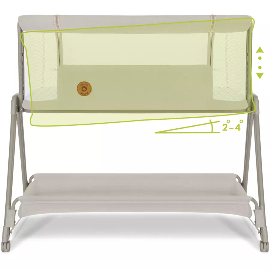 lionelo Beistellbett Luna Beige Sand