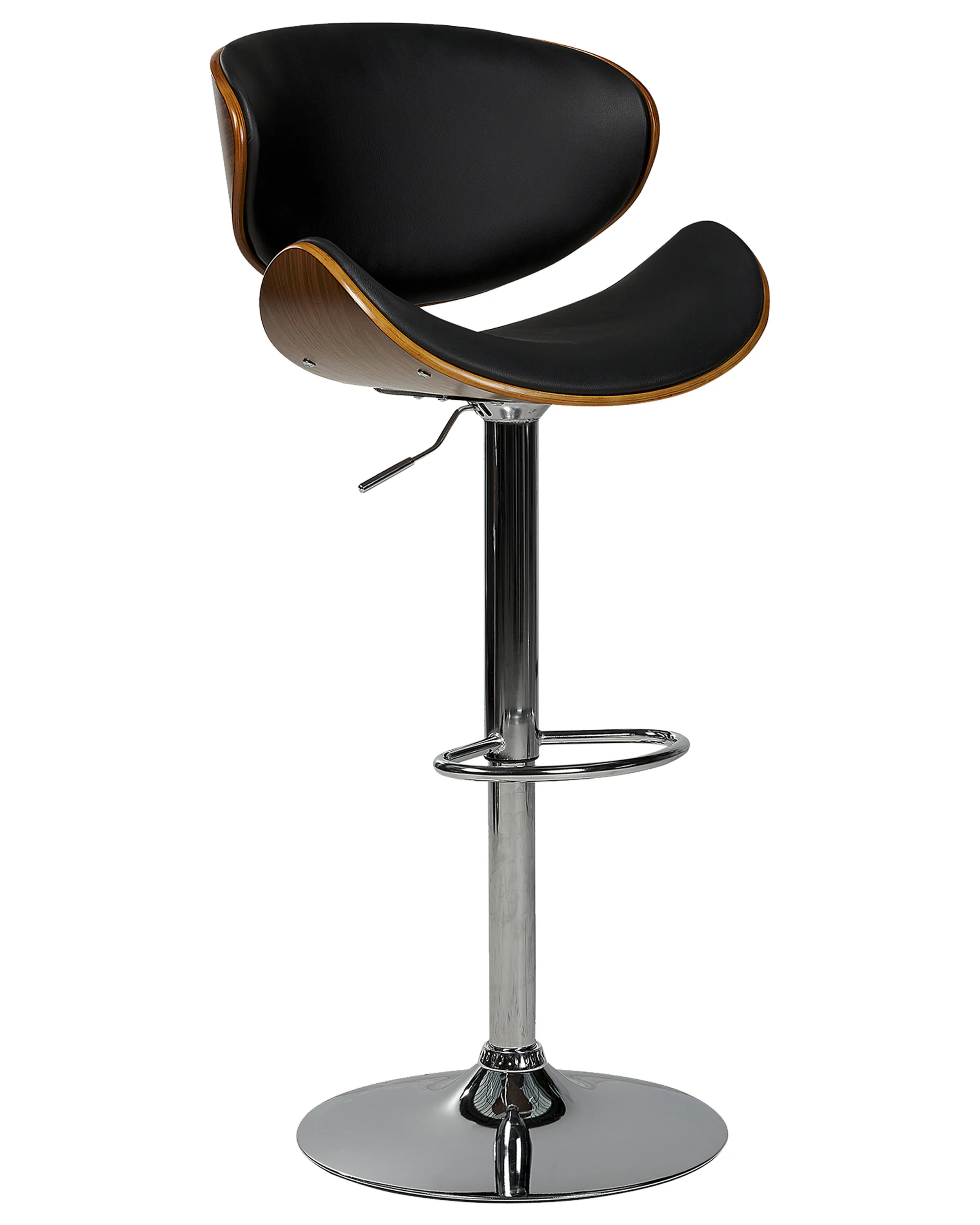 Set van 2 barstoelen ROTTERDAM Kunstleer draaibaar Zwart