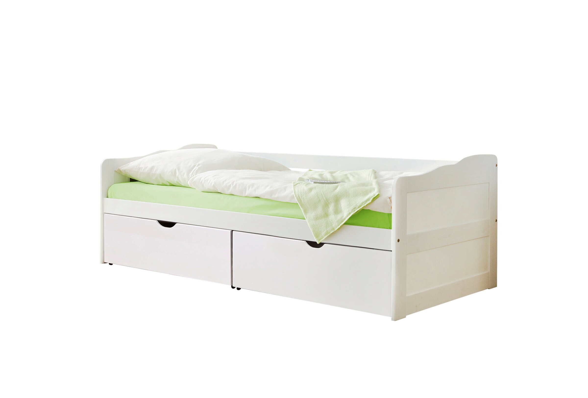 Ticaa Sofabett Funktionsbett Gästebett Melanie Kiefer Weiß inkl. Matratze und Rollrost