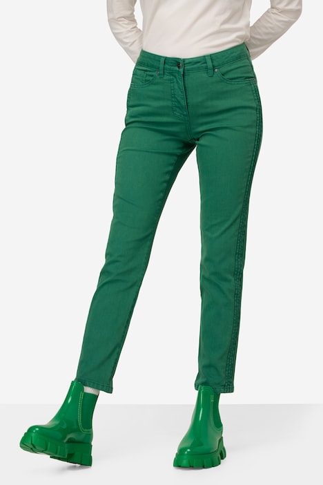 Jeans Tina, gerade Passform, seitliche Zierfalten, 5-Pocket