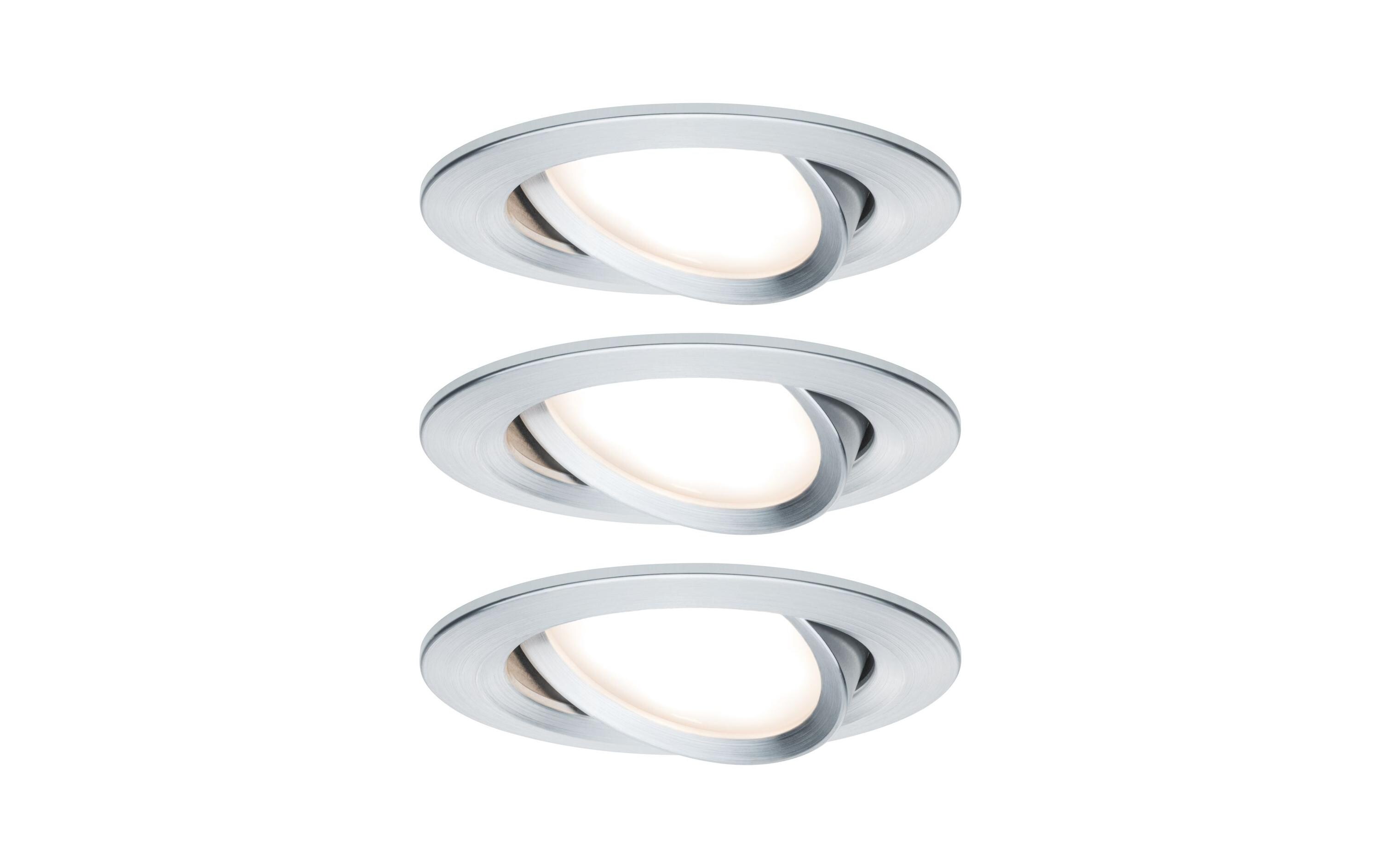 Einbauspot Nova Plus Coin Set, 3 x 6 W, 2700 K, SilberLED Einbauleuchte Basisset