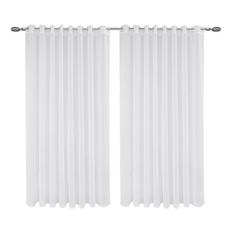 2-PACK: Vitrage Gordijnen - Haken of Ringen - Wit