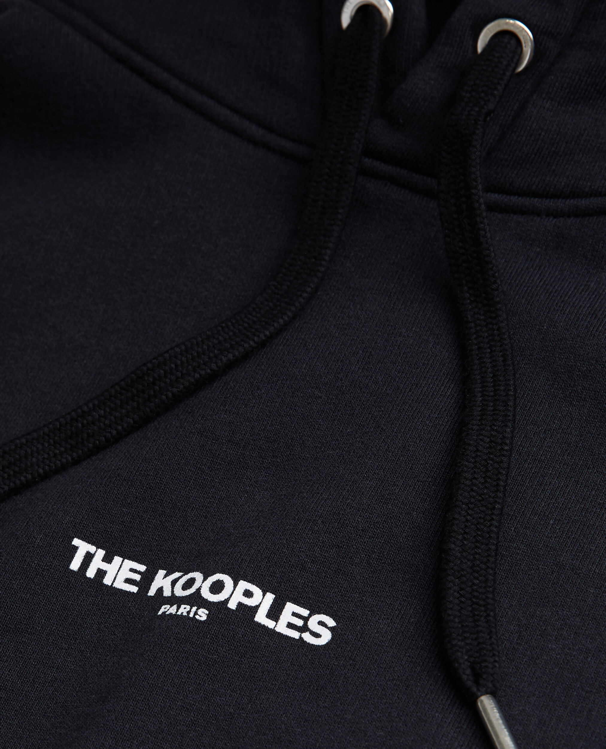 Sweat à capuche noir coton logo imprimé