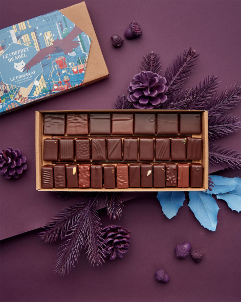 Coffret de Noël Chocolat Noir 75% & Chocolat au Lait 45% | Le Chocolat Alain Ducasse 240g