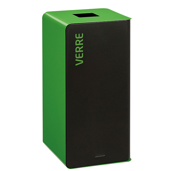 ROSSIGNOL Borne de tri selectif 75 L sans serrure - support sac - cubatri - tri verre - manganese / vert jaune