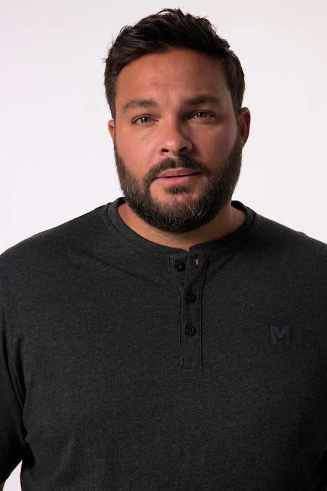 Men+ Henley, Basic, Halbarm, Rundhals, bis 8 XL
