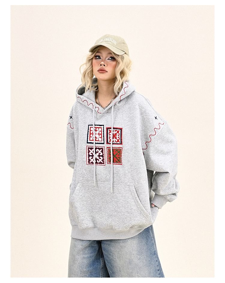 Iduna - Oversized hoodie met trekkoord en print