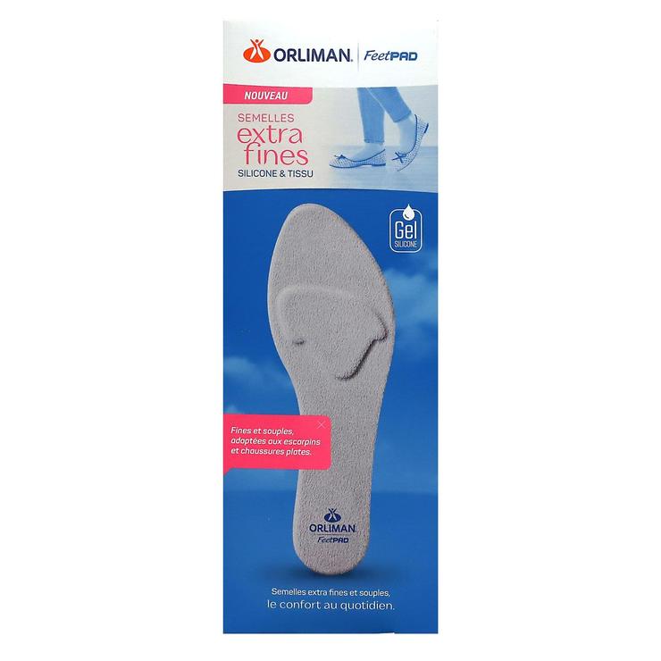 FeetPad semelles extra-fines femme gel silicone et tissu taille 40/42