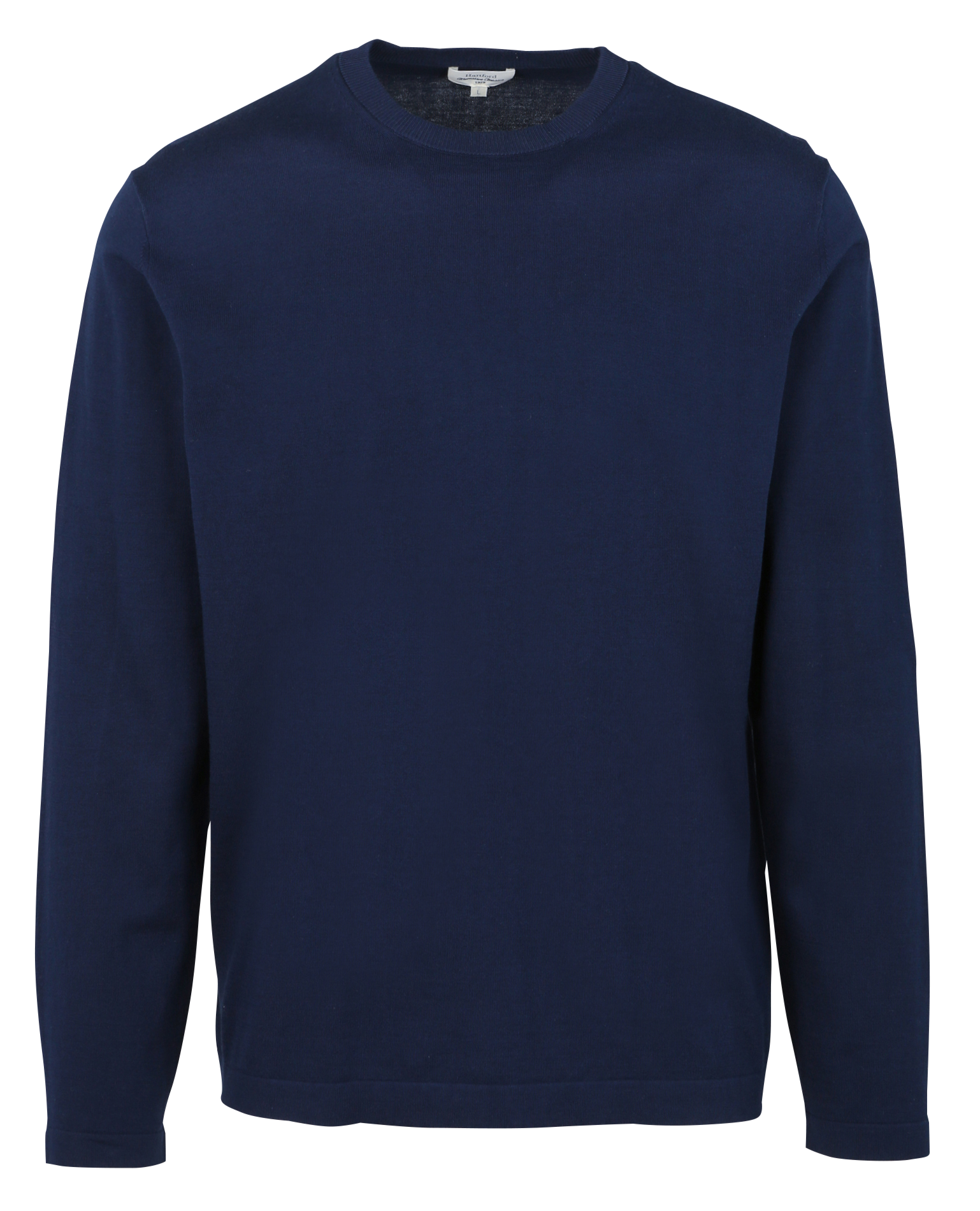 Pull col rond en coton | Bleu