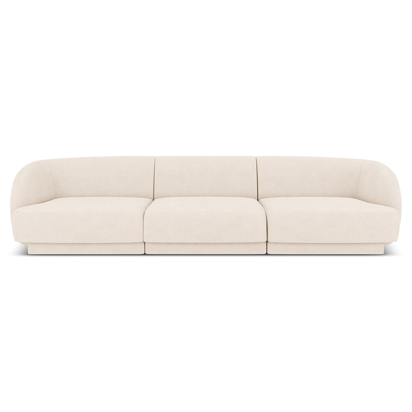 Micadoni Canapé Miley chenille 3 Places beige clair - 259x85x74 cm