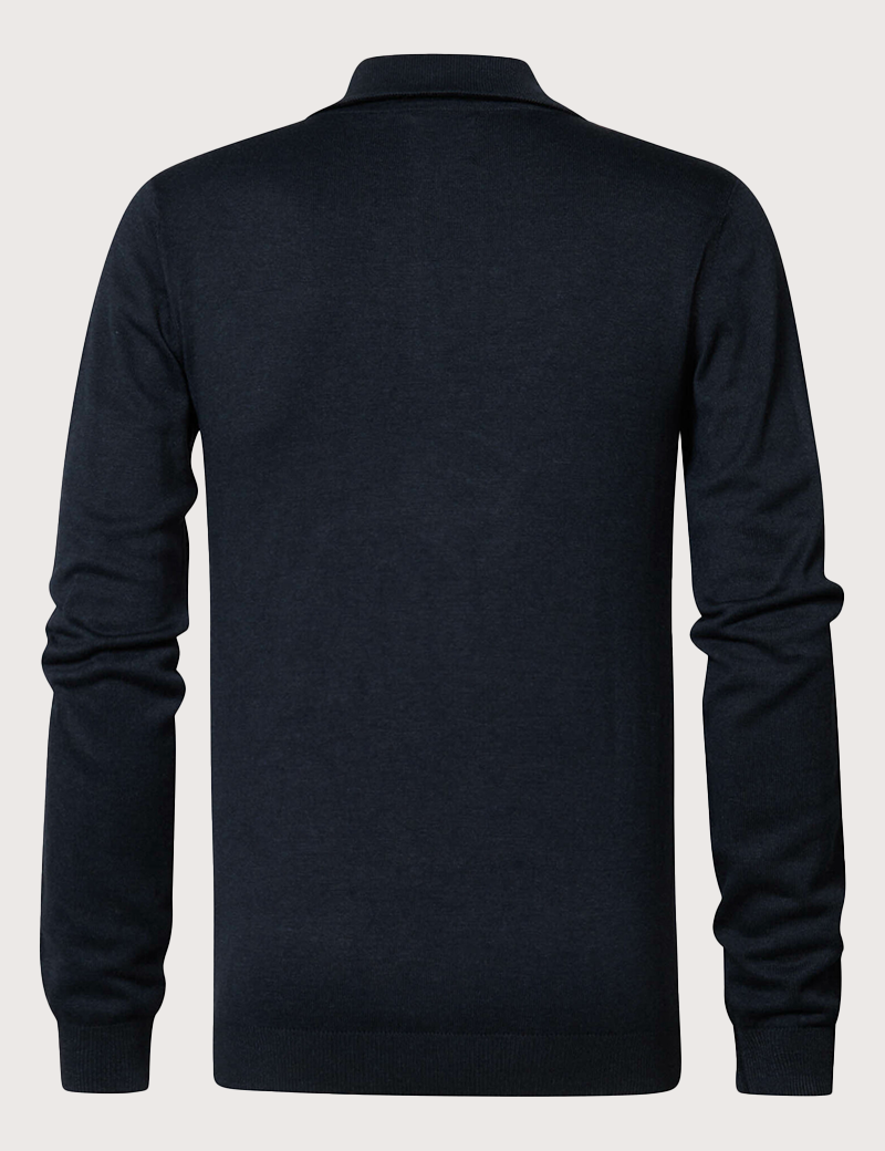 PETROL IND TRICOT HOMME COL ZIP BASIQUE NOIR