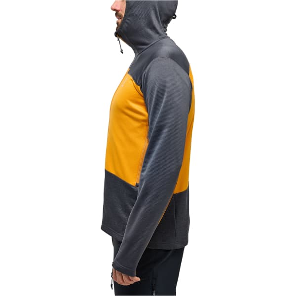 Veste polaire ski rando HAGLÖFS HAGLOFS ROC FLASH MID HOOD M MAGNETITE/SUNNY YELLOW