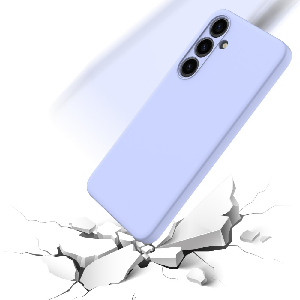 Samsung Galaxy S24 Silikon Case Hülle mit Kameraschutz   Trageschlaufe - Lila