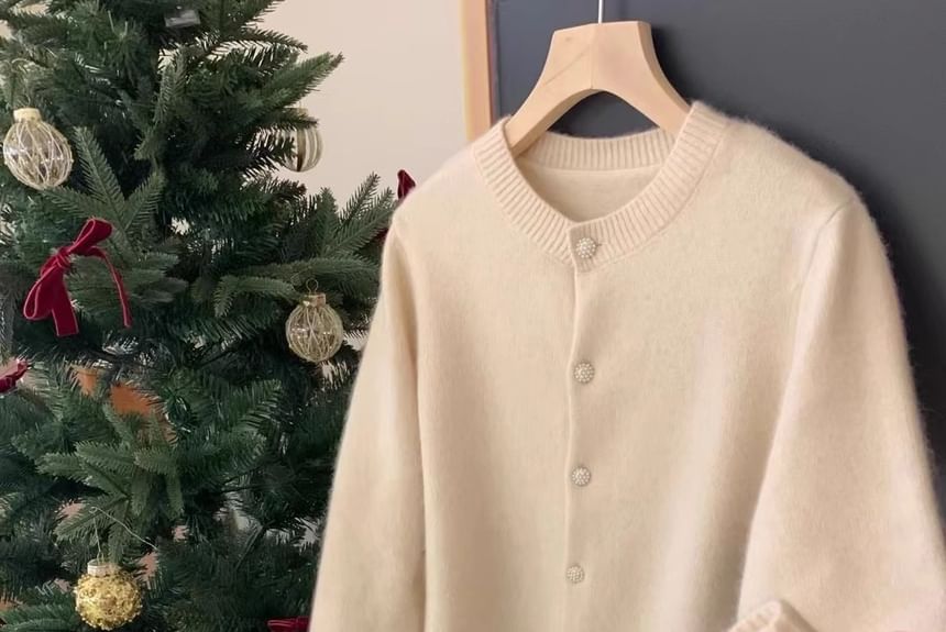 Whychunga - Effen vest met ronde hals en knoopjes