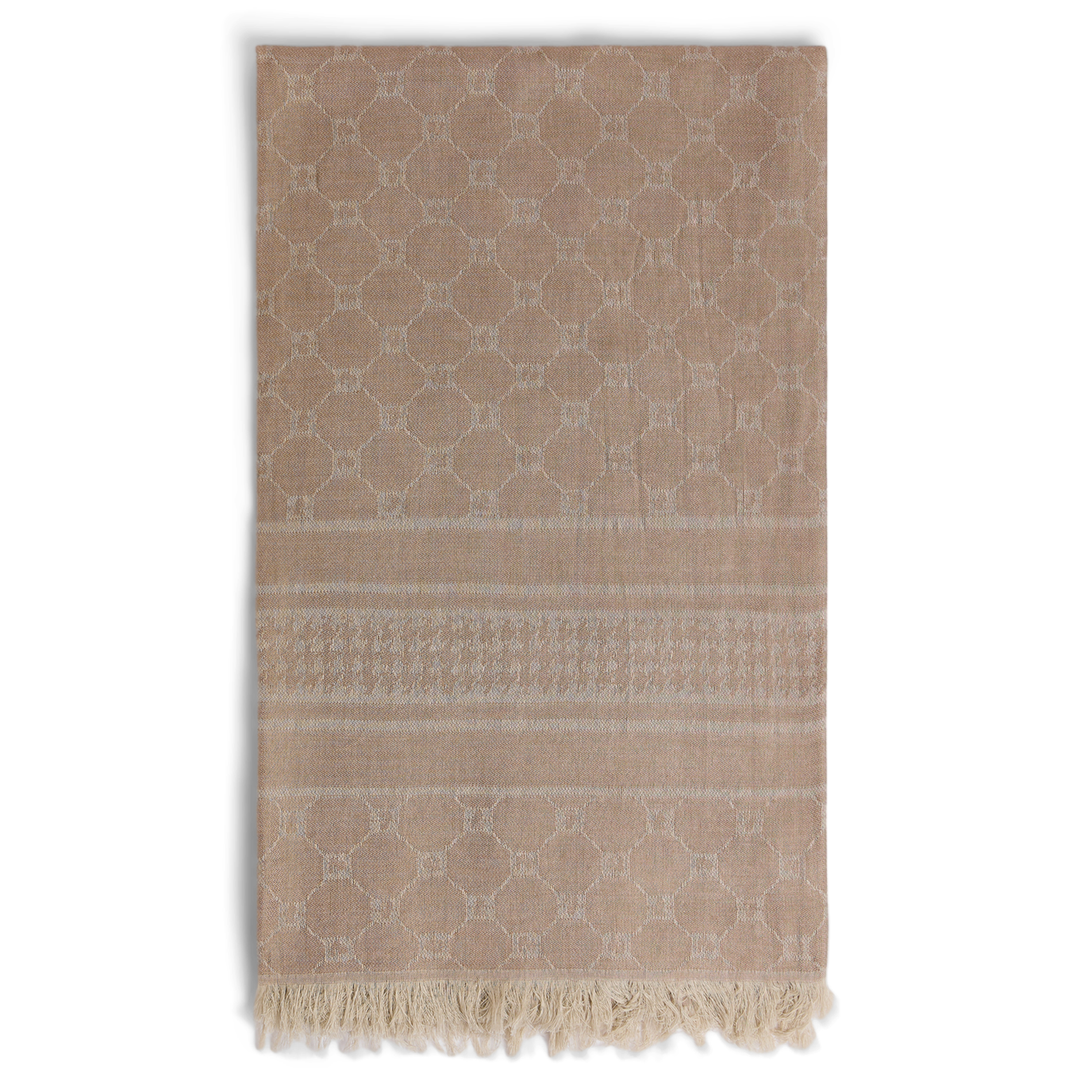 DOMITILLE - Echarpe en coton mélangé imprimée | Beige