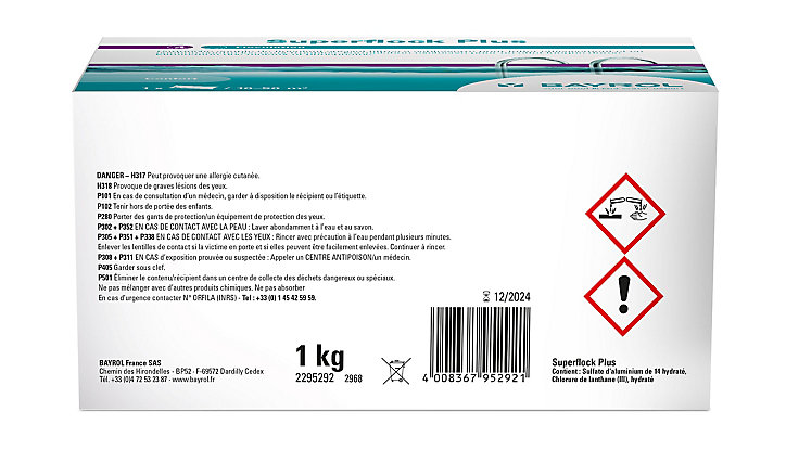 Floculant piscine Superflock Plus 1kg Bayrol