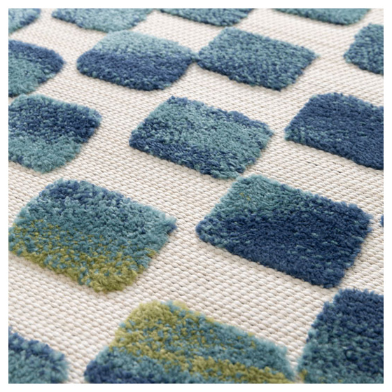 Tapis intérieur et extérieur motif géométrique - idylle - bleu et vert - 123 x 170 cm