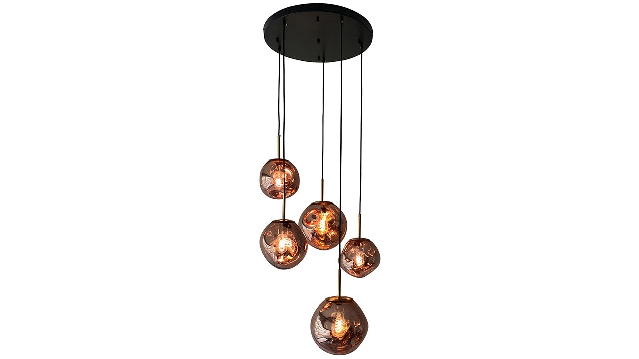 Hanglamp 5-lichts rond Copper Boaz B55 x D55 cm