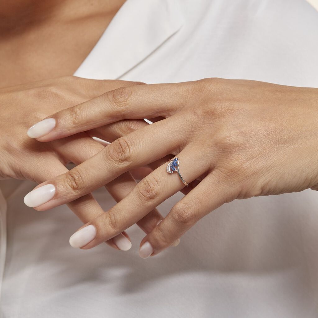 Bague Valy Or Blanc Saphir