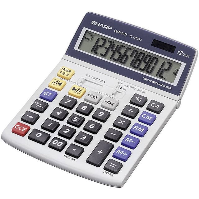 Sharp EL-2125 C Bordlommeregner Grå Display (indstil):