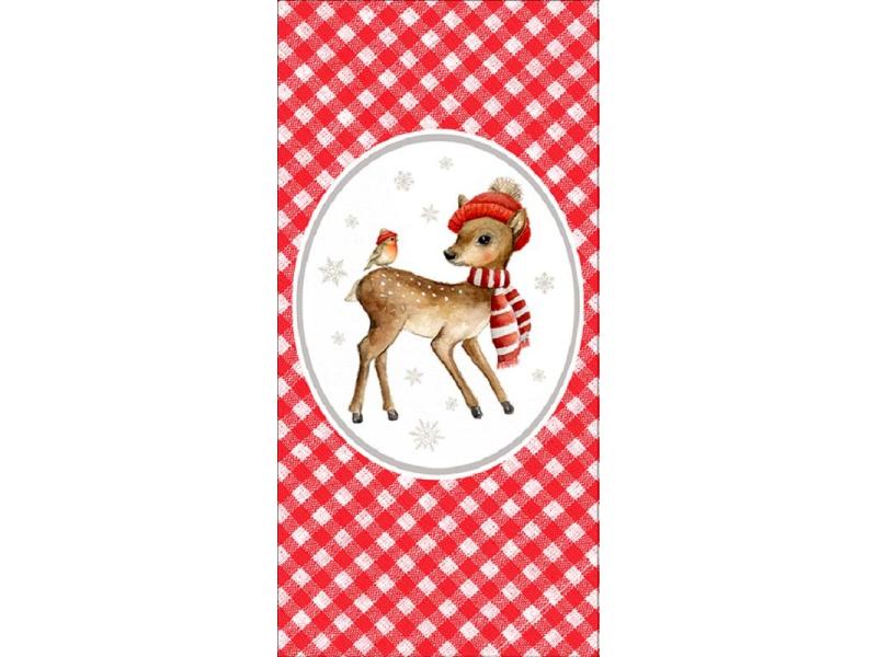 Braun   Company Taschentücher Little Bambi 10 Stück, Rot Nastücher für Weihnachten