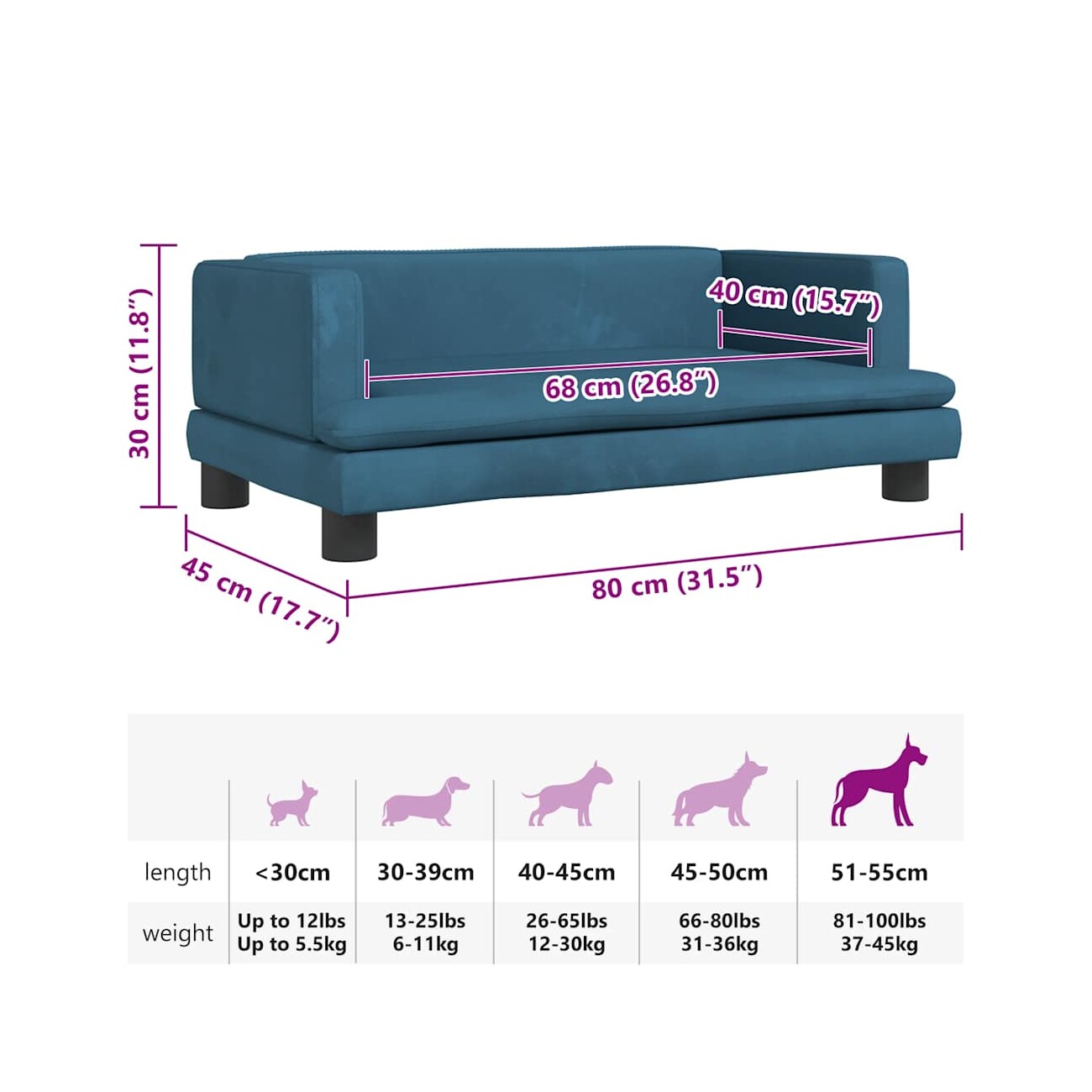 VidaXL Hundebett