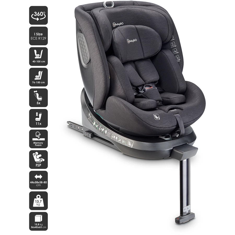 babyGO Kindersitz Move 360 Black