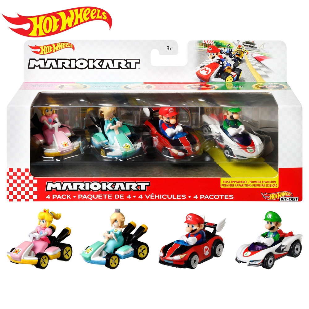Hot Wheels Mario Kart Diecast 4er-Pack Sortiment