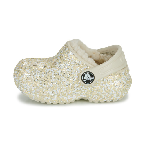 Crocs - Classic Lined Glitter Clog T - Beige / Doré