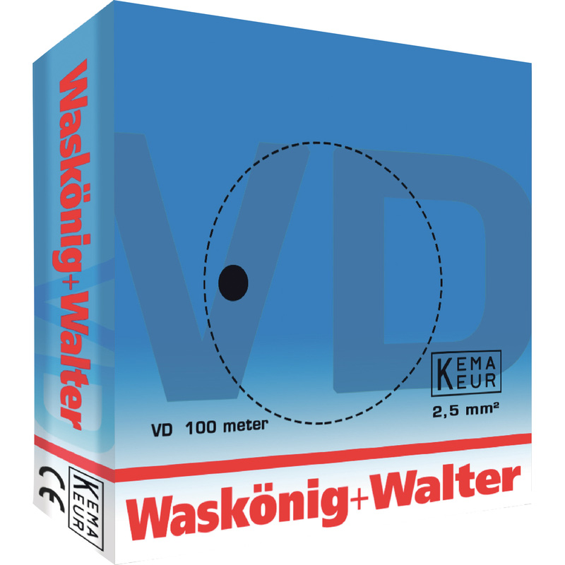 Waskonig VD H07 V-U 2,5mm blauw 100m