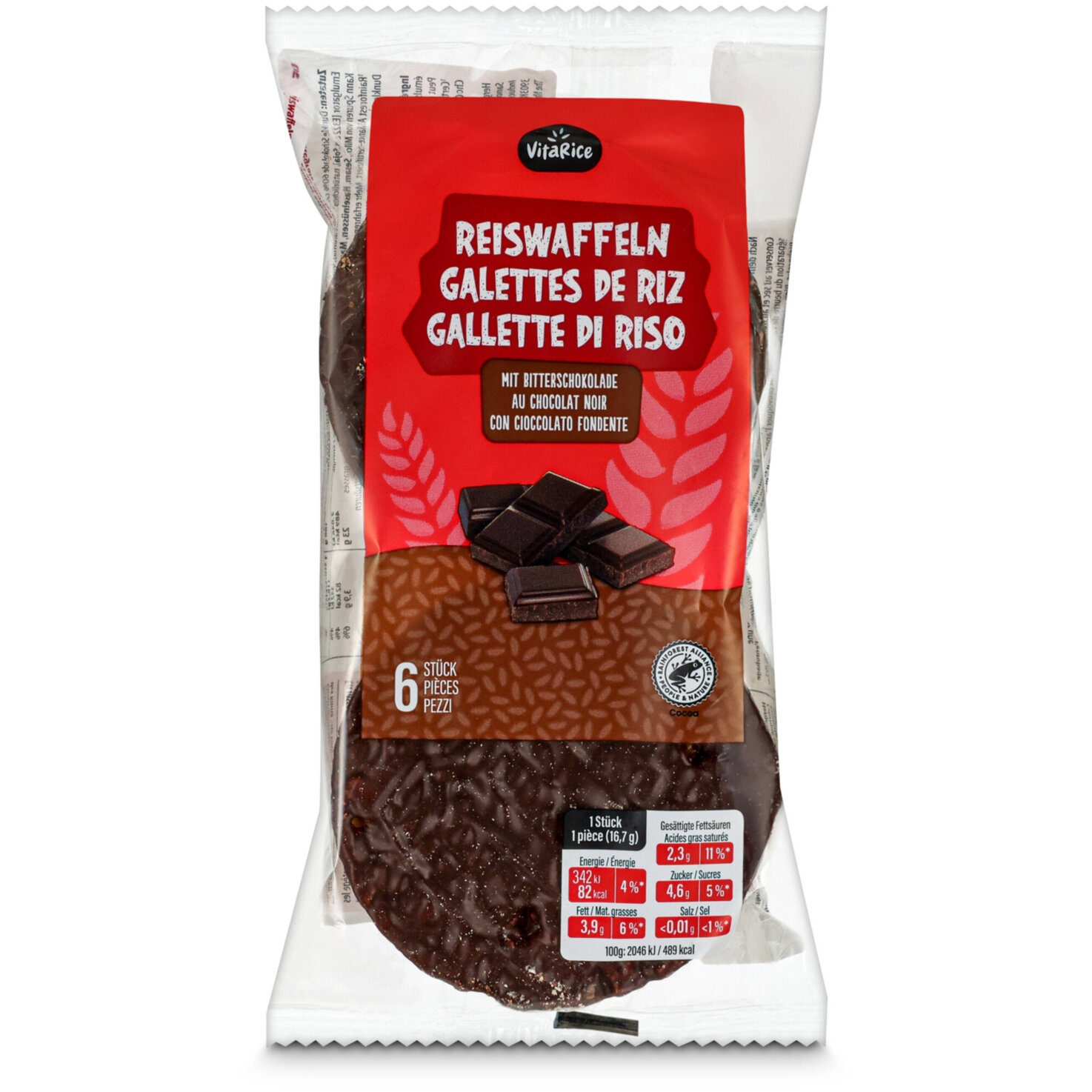 VitaRice Reiswaffeln Bitterschokolade